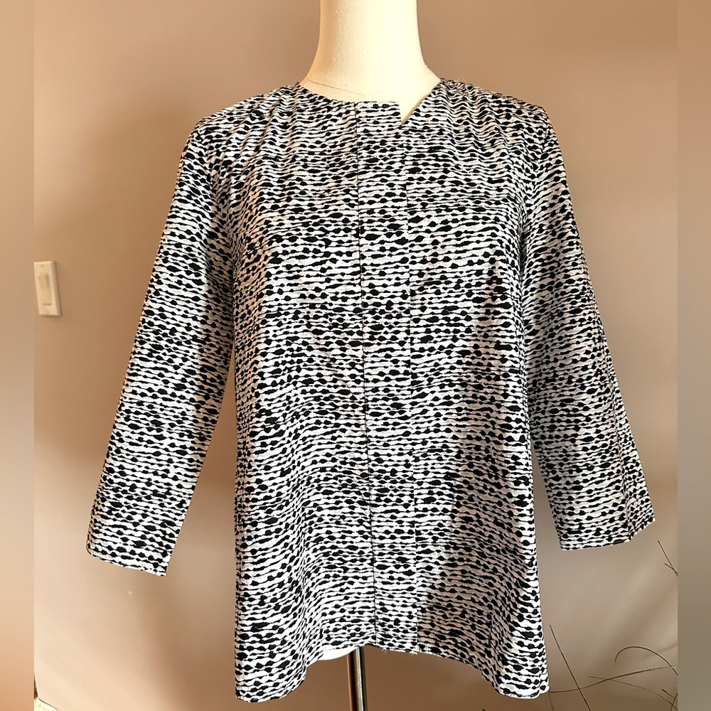 COS Women's Multicolor Shirt Covered Buttons 3/4 Sleeve  Size US 4-6 EU 34